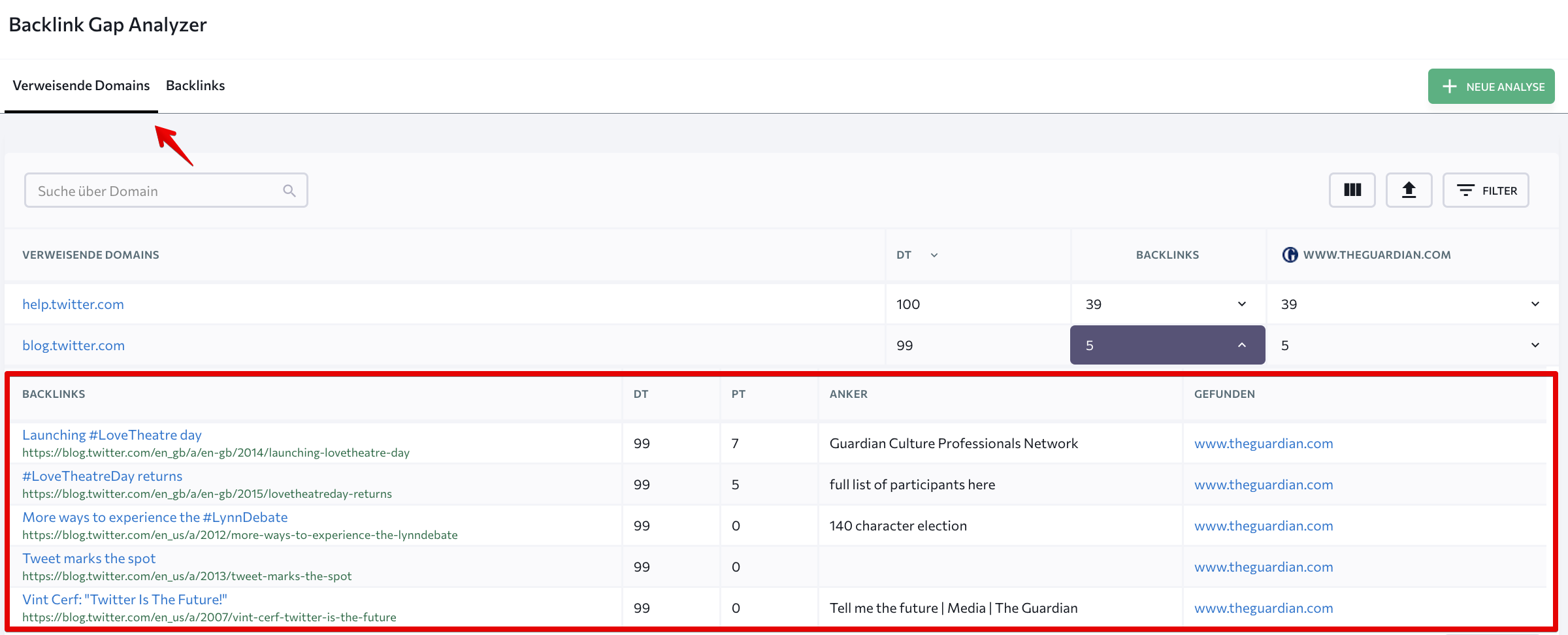 DE_Backlink Gap Analyzer_Verweisende Domains_S3