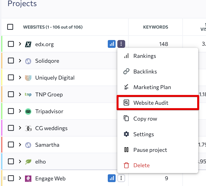All Projects_Website Audit_S1