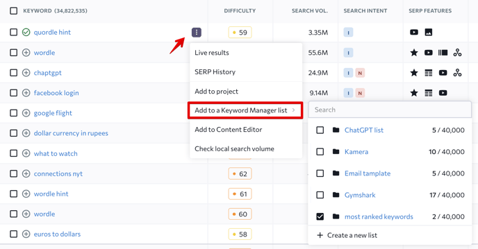 Add to a Keyword Manager list_S1